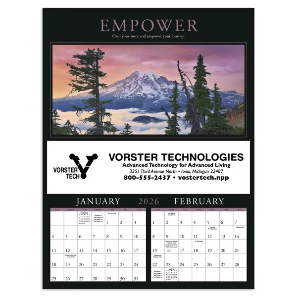 17 x 23 2024 Motivations calendar on 100# glossy paper with... from ASI 40480 Koozie Group / Norwood Triumph Calendar