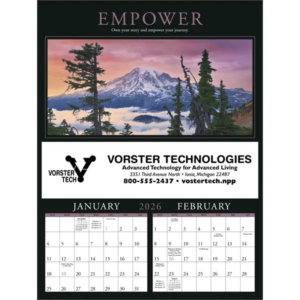 17 x 23 2024 Motivations calendar on 100# glossy paper with... from ASI 40480 Koozie Group / Norwood Triumph Calendar