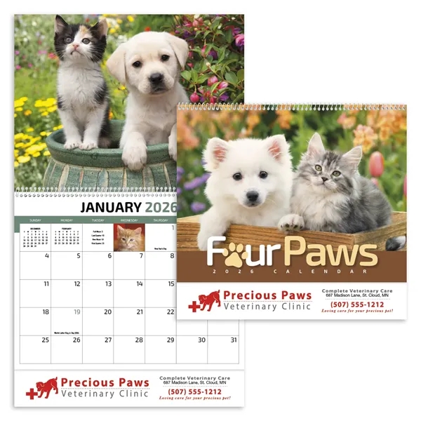 Four Paws Appointment Calendar - Spiral... from ASI 40480 Koozie Group / HotLine®