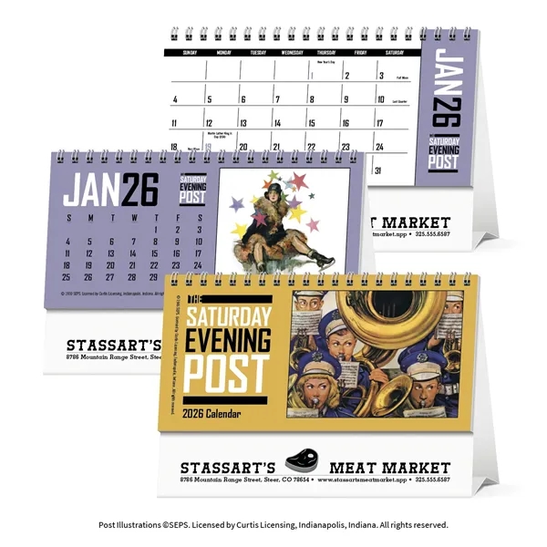 The Saturday Evening Post Desk Calendar... from ASI 40480 Koozie Group / Norwood Triumph Calendar