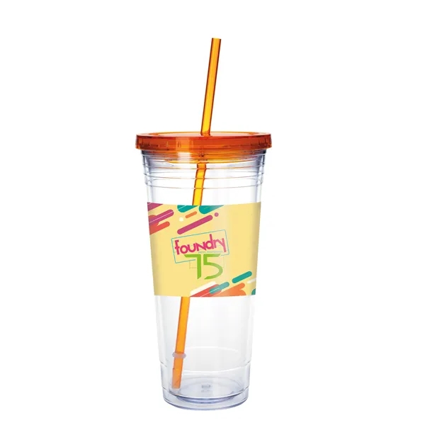 Clear Tumbler with Colored Lid - 24 oz.... from ASI 40480 Koozie Group / Norwood