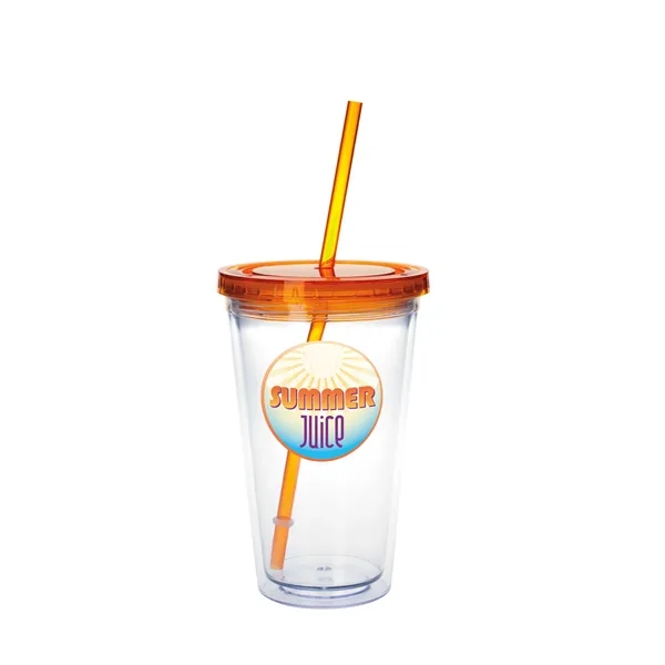 Clear Tumbler with Colored Lid - 18 oz.... from ASI 40480 Koozie Group / Norwood