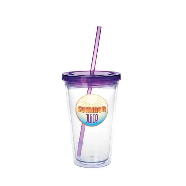 Clear Tumbler with Colored Lid - 18 oz.... from ASI 40480 Koozie Group / Norwood