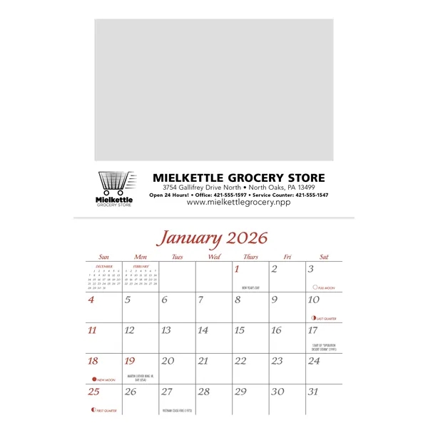 8 x 13 2024 recipe calendar on #50 paper.... from ASI 40480 Koozie Group / Norwood Triumph Calendar