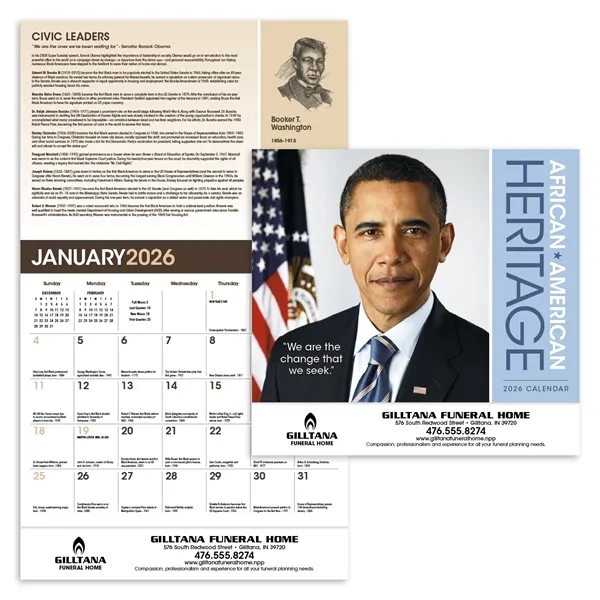 African-American Heritage Barack Obama... from ASI 40480 Koozie Group / Norwood Triumph Calendar
