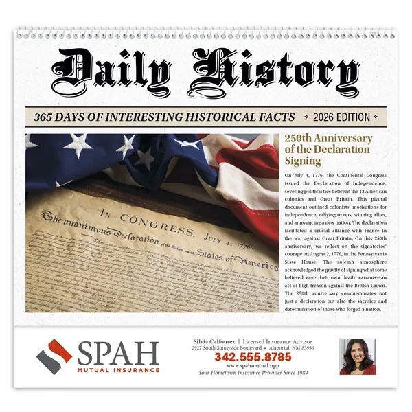 Daily History Spiral... from ASI 40480 Koozie Group / Norwood Triumph Calendar