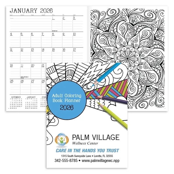 Adult Coloring Book Planner... from ASI 40480 Koozie Group / Norwood Triumph Calendar