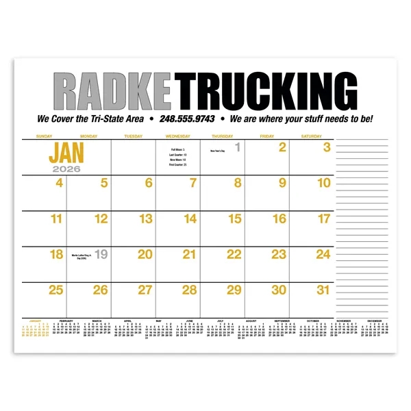 13-Month Desk Pad Calendar... from ASI 40480 Koozie Group / HotLine®