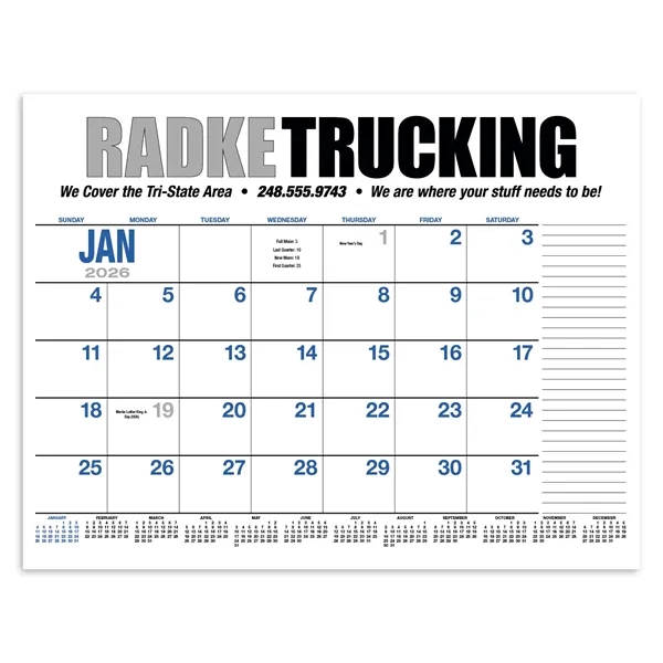 13-Month Desk Pad Calendar... from ASI 40480 Koozie Group / HotLine®