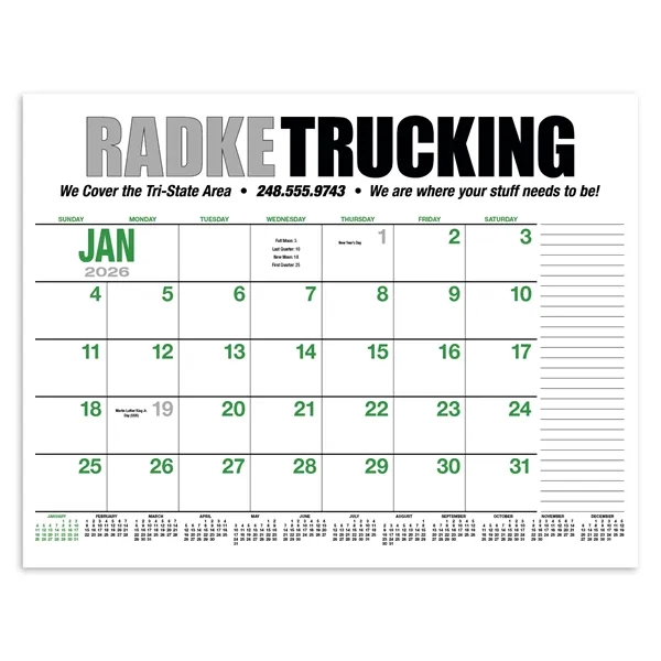 13-Month Desk Pad Calendar... from ASI 40480 Koozie Group / HotLine®