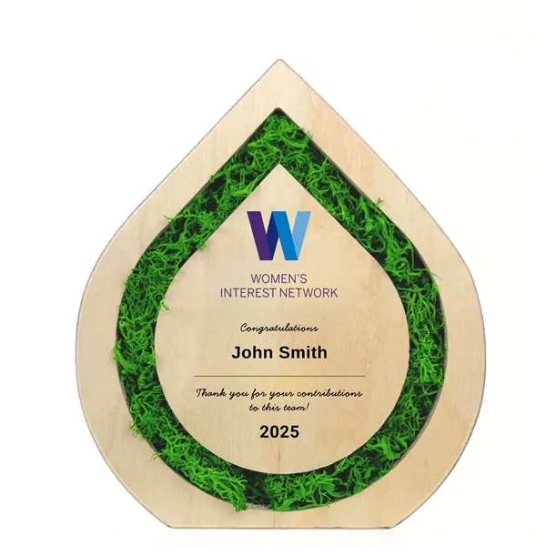 Wooden Award plaque with Preserved Moss Inlay - a totally new... from ASI 49451 Desk Plants LLC