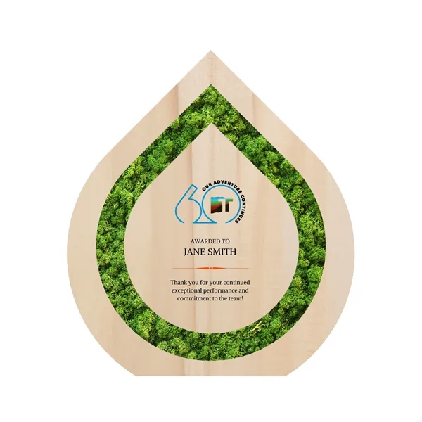 Wooden Award plaque with Preserved Moss Inlay - a totally new... from ASI 49451 Desk Plants LLC