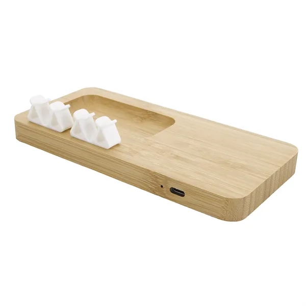 Bamboo 10W Wireless Charging Pad with Cable Organizer... from ASI 40480 Koozie Group