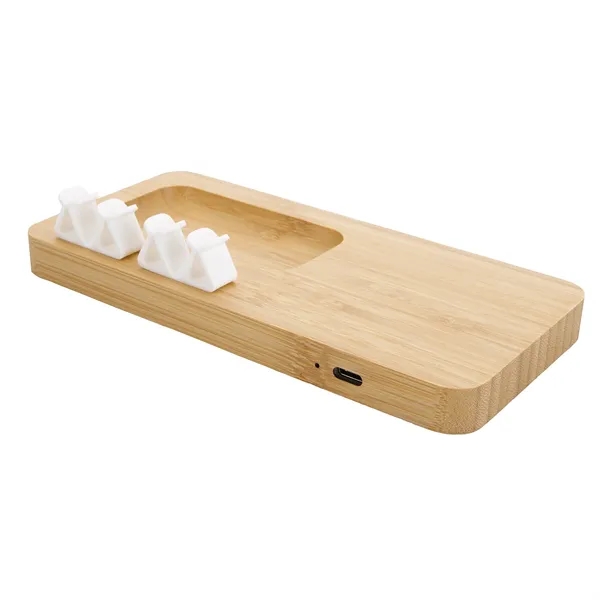 Bamboo 10W Wireless Charging Pad with Cable Organizer... from ASI 40480 Koozie Group