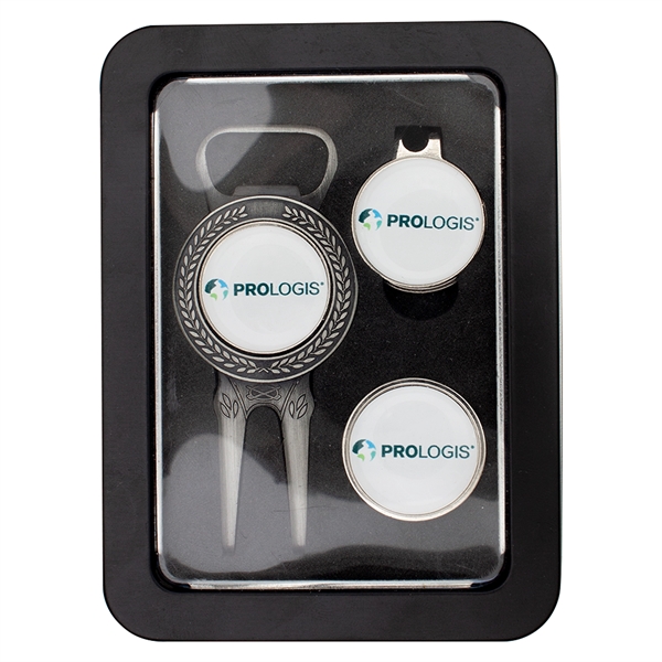 Golf gift set with divot tool, hat clip, ball markers and... from ASI 52263 EMT / EMT EMT EASY