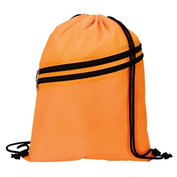 Neon Multi-Zippered Drawstring Backpack... from ASI 40480 Koozie Group