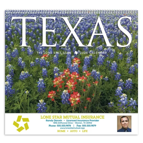 11 x 19 2024 Texas calendar on 70# glossy paper with... from ASI 40480 Koozie Group / Norwood Triumph Calendar