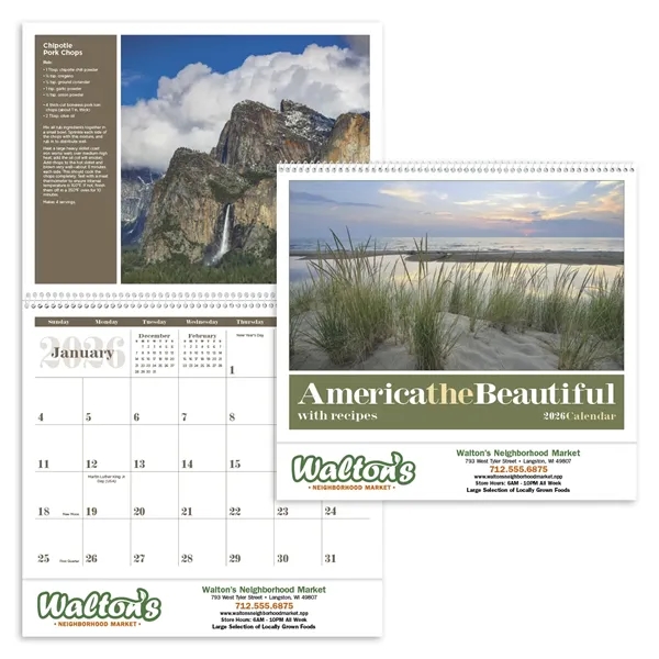 America the Beautiful with Recipes... from ASI 40480 Koozie Group / Norwood Triumph Calendar