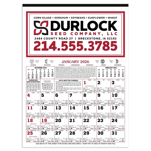 12-Sheet Almanac Calendar... from ASI 40480 Koozie Group