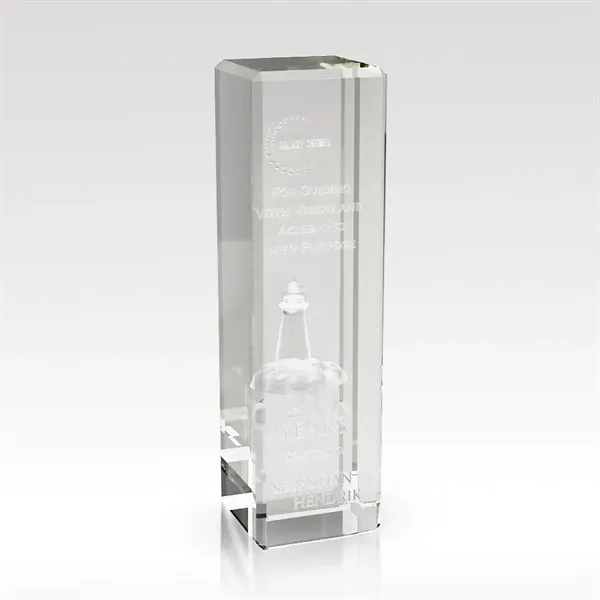 2 3/8" x 8" x 2 3/8" tower shaped award made... from ASI 93986 Visions/Awardcraft / Visions Awards