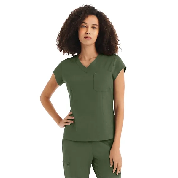 White Cross - CRFT - Women's 1-Pocket V-Neck Top... from ASI 86018 Scrub Authority