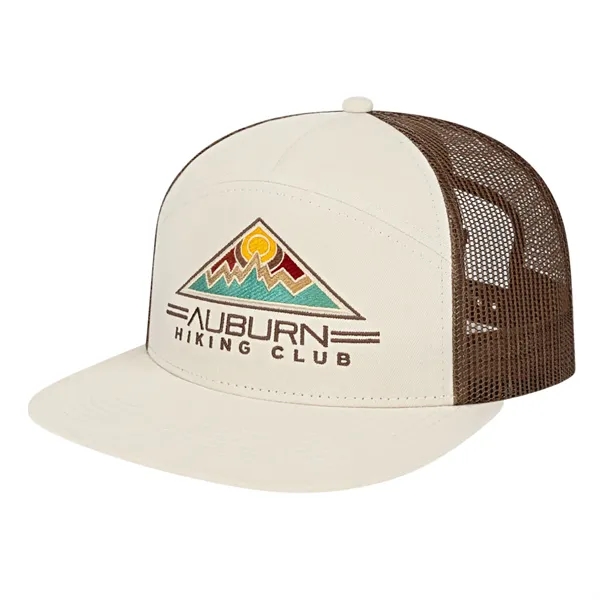 Medium profile seven panel structured cap with classic flat bill visor... from ASI 43792 Cap America Inc