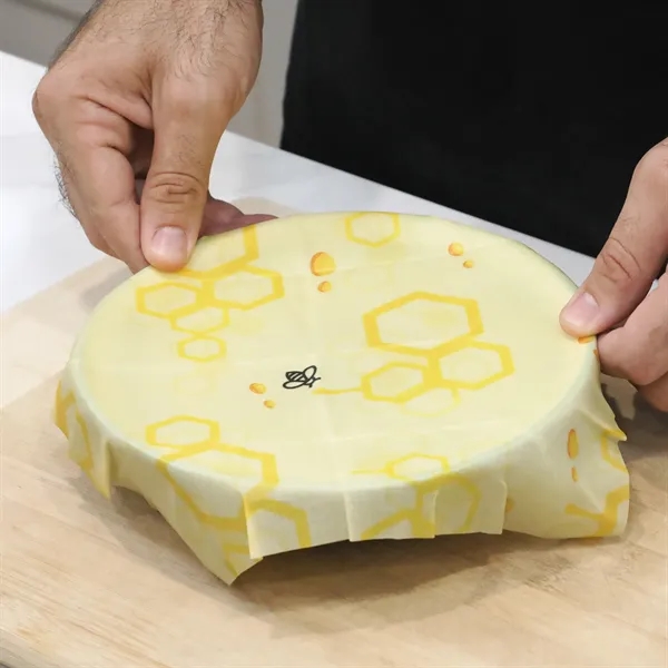 Sustainable bundled set of beeswax food wraps and a Swedish dishcloth... from ASI 61966 HPG / Beacon Promotions