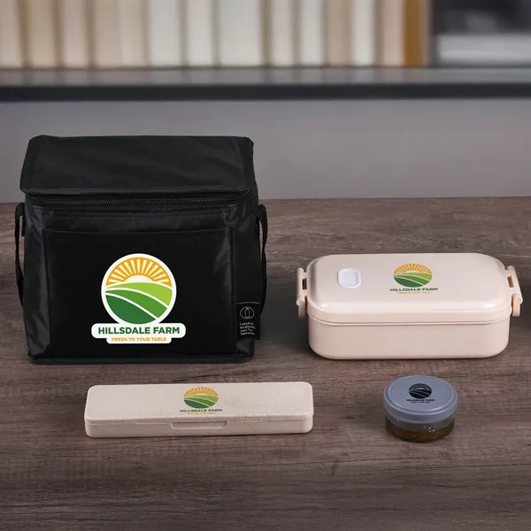 Lunch storage set with reusable storage containers, cooler bag, and a... from ASI 61966 HPG / Beacon Promotions
