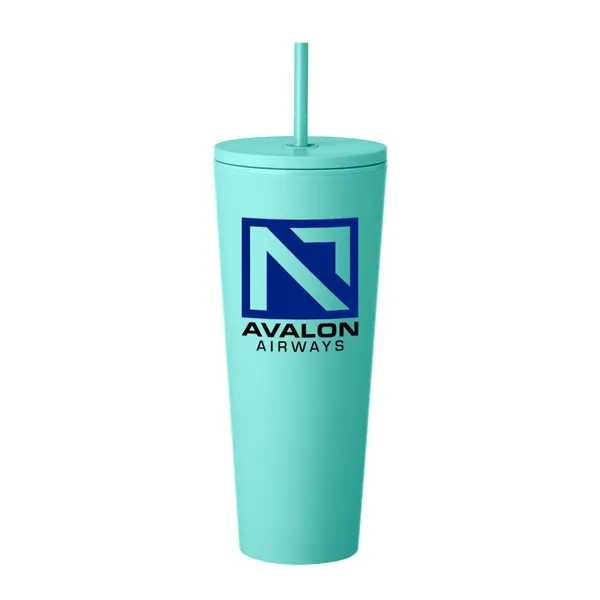 Rubberized Sleek Travel Mug with Lid and Straw... from ASI 62088 IDProductsource