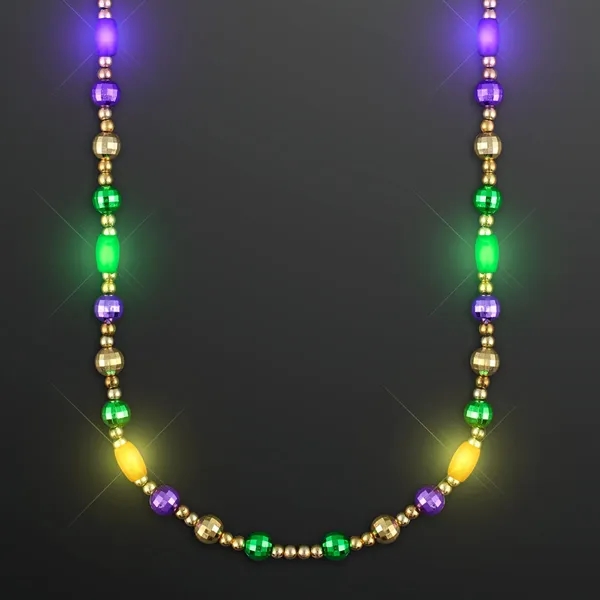 Mardi Gras Jewelry Glam Beads LED Necklace, Blank... from ASI 34194 ALightPromos