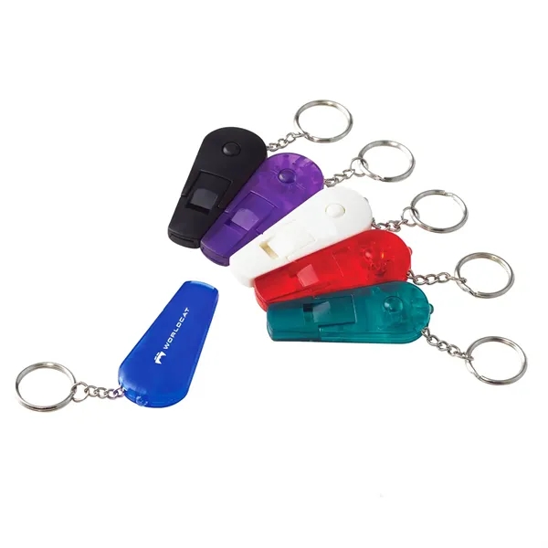 Keychain with whistle and LED light.... from ASI 63549 Jornik Manufacturing Corp