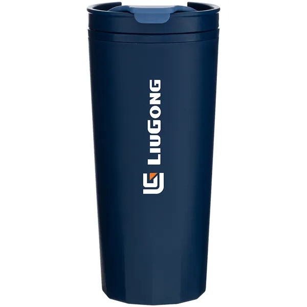 16 oz double wall plastic tumbler with threaded lid... from ASI 51197 ETS Express, LLC