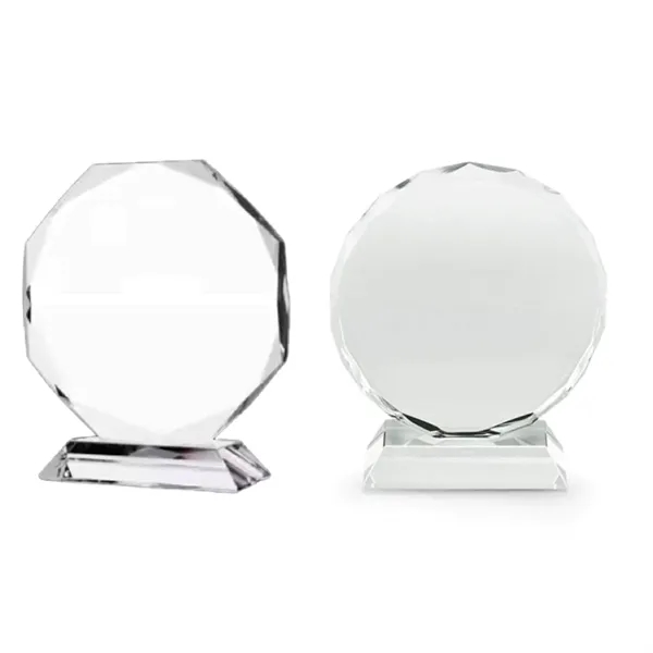 Crystal transparent award trophy plus laser engraving on 1 location plus... from ASI 37218 Athena Promo (tm)