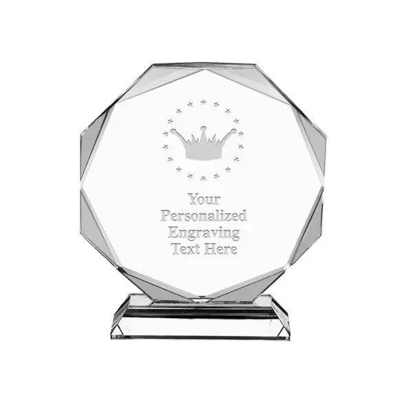 Crystal transparent award trophy plus laser engraving on 1 location plus... from ASI 37218 Athena Promo (tm)
