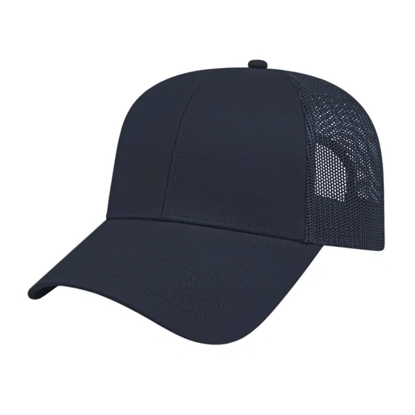 Medium profile six panel cotton twill structured cap with mesh back... from ASI 43792 Cap America Inc