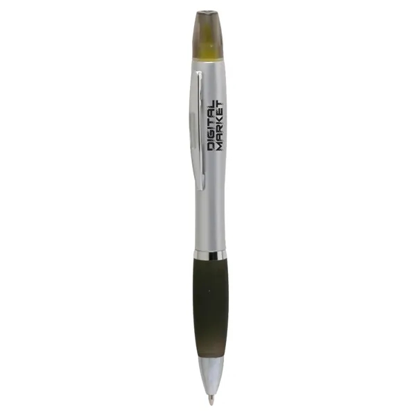 Twist action plastic pen with highlighter and rubber grip.... from ASI 39552 BEL Promo