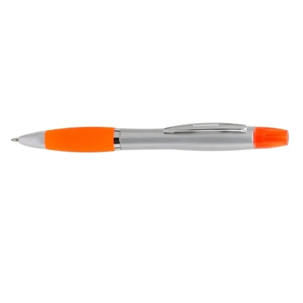 Twist action plastic pen with highlighter and rubber grip.... from ASI 39552 BEL Promo