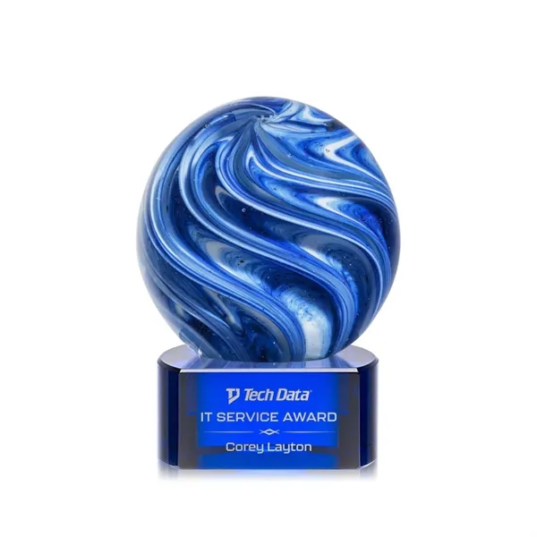 The mesmerizing Naples Art Glass Award features blue and white swirls... from ASI 84592 St Regis Group / St Regis