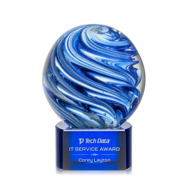 The mesmerizing Naples Art Glass Award features blue and white swirls... from ASI 84592 St Regis Group / St Regis