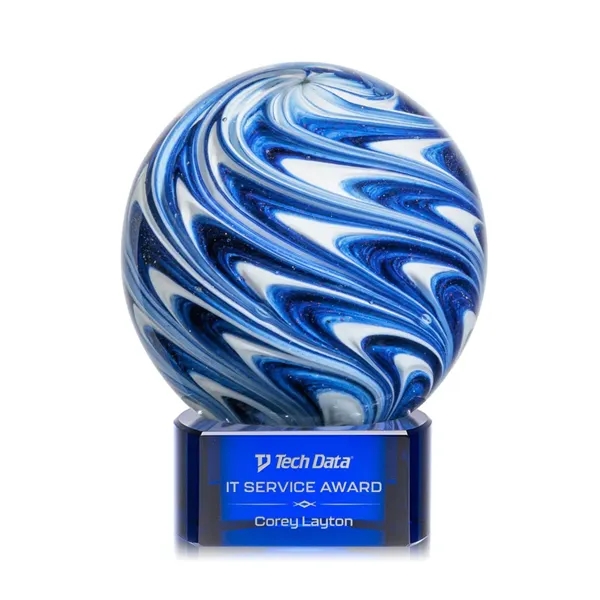 The mesmerizing Naples Art Glass Award features blue and white swirls... from ASI 84592 St Regis Group / St Regis