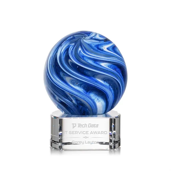 The mesmerizing Naples Art Glass Award features blue and white swirls... from ASI 84592 St Regis Group / St Regis