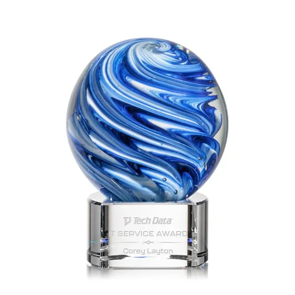 The mesmerizing Naples Art Glass Award features blue and white swirls... from ASI 84592 St Regis Group / St Regis