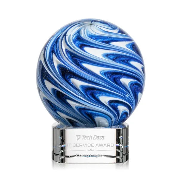The mesmerizing Naples Art Glass Award features blue and white swirls... from ASI 84592 St Regis Group / St Regis