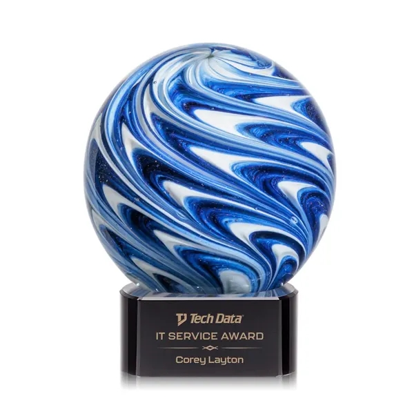 The mesmerizing Naples Art Glass Award features blue and white swirls... from ASI 84592 St Regis Group / St Regis