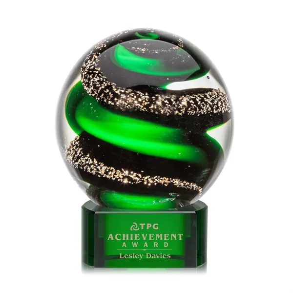 Magnificent Striking Zodiac Art Glass Award features twisting ribbons of emerald... from ASI 84592 St Regis Group / St Regis