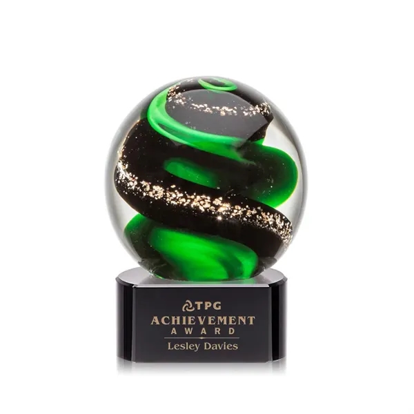 Magnificent Striking Zodiac Art Glass Award features twisting ribbons of emerald... from ASI 84592 St Regis Group / St Regis
