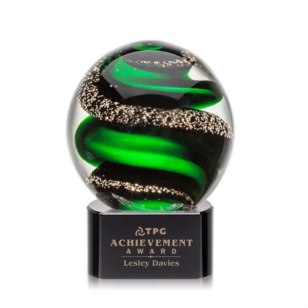 Magnificent Striking Zodiac Art Glass Award features twisting ribbons of emerald... from ASI 84592 St Regis Group / St Regis