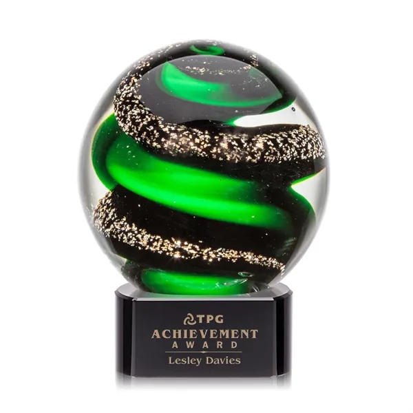 Magnificent Striking Zodiac Art Glass Award features twisting ribbons of emerald... from ASI 84592 St Regis Group / St Regis