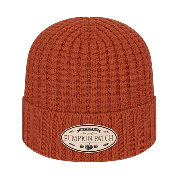 Premium blend knit cap with waffle crown and tonal CA emblem... from ASI 43792 Cap America Inc