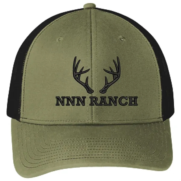 Port Authority C402 snapback six-panel cotton and polyester trucker cap with... from ASI 74601 Calico